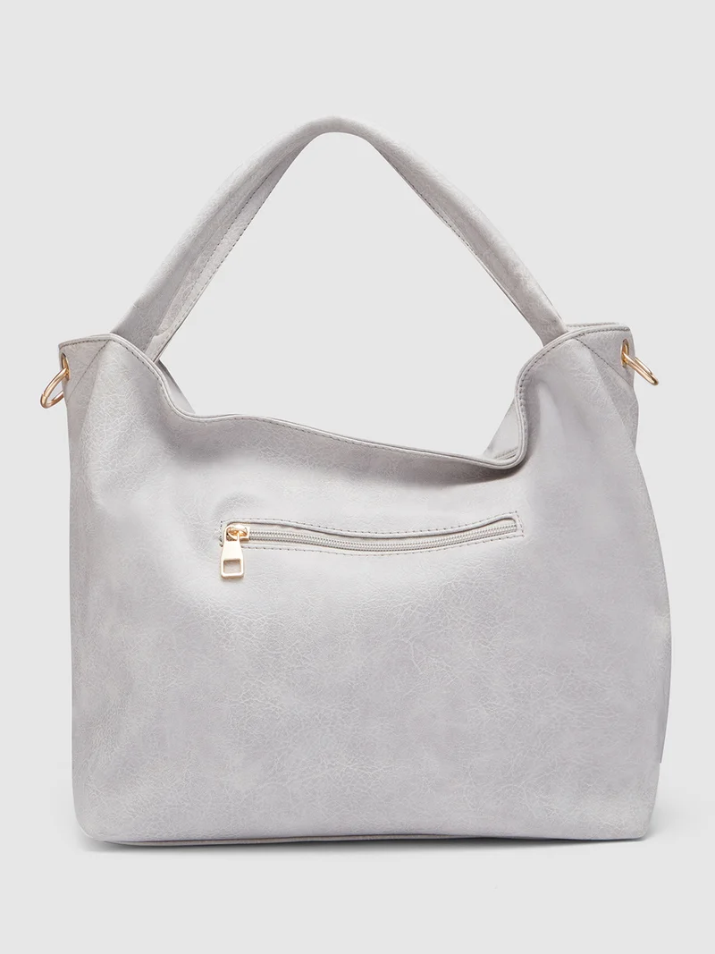 جلو باص Globus Women Grey Textured Hobo Bag